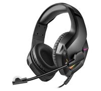 Varr Pro Gaming Headset with RGB Backlight, Highly Sensitive Microphone (4x 1.5mm) Boom, Noise Cancelling, Powerful 50mW speakers, Sensitivity: 108 ± 3dB, uses 3.5mm for music output and USB-A port for powering the backlight only, 2.2m cable