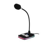 Varr Gaming USB Microphone with Stand, Adjustable 360°, Control panel (on/off, volume and backlight), Microphone sensitivity -58±2dB and omnidirectional, Popular USB-A connection, Black, Cable 1.5m