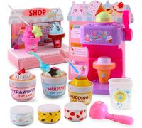 Varrotoy Ice Cream Maker Toy Set for Kids, Colour Changing Food Toys, Interactive Role Play Ice Cream Machine, Pretend Play Kitchen Toy, Gift for Girls Toddler 2 3 4 5+ Years