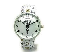 Varsales Job Work Occupation Passion Hobby Talent Hearts Religious Theme Women's Novelty Elegant Stretch Elastic Band Analog Quartz Fashion Watch, Medical Style 2
