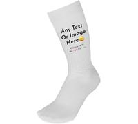 Varsany Ankel Customised Personalised Adult White Socks - Premium Cotton Blend, Great Fathers Mothers Day Or Birthday Gifts