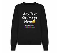 Varsany Black Personalised Womens Sweatshirt UK - Customise With Any Text And Photo, Long-Lasting Print