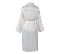 Varsany Bride Satin Bridal Bathrobe Crystal Kimono Dressing Gown Women P | Bridesmaid party robe, wedding morning wear, hen do gift, luxury spa wrap, handmade bridal attire