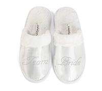 Varsany Bride Slippers, Bridal Wedding Diamante Hen Do Spa Slippers 11 | Diamante bride slippers with open toe design for weddings, bridal parties, hen dos, honeymoon and spa; one size fits all