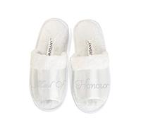 Varsany Bride Slippers, Bridal Wedding Diamante Hen Do Spa Slippers | Diamante bride slippers with open toe design for weddings, bridal parties, hen dos, honeymoon and spa; one size fits all