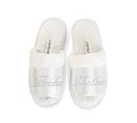 Varsany Bride Slippers, Bridal Wedding Diamante Hen Do Spa Slippers | Diamante bride slippers with open toe design for weddings, bridal parties, hen dos, honeymoon and spa; one size fits all