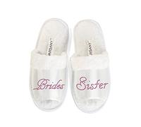 Varsany Bride Slippers, Bridal Wedding Diamante Hen Do Spa Slippers | Diamante bride slippers with open toe design for weddings, bridal parties, hen dos, honeymoon and spa; one size fits all