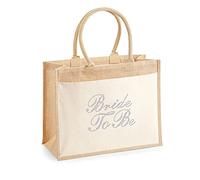 Varsany Bride Tote Bag Wedding Jute Gift Bag with Pocket Hen Party E