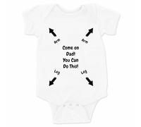 Varsany Come On Dad You Can Do This Funny Baby Bodysuit Daddy Motivation Design - White 0-3 Month