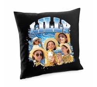 Varsany Custom Cushion - Personalised Bootleg Pillow UK, Cat Dog Customised 40x40 Cushion and Custom Pillow for Present Black