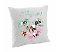 Varsany Custom Heart Cushion - Personalised Bootleg Pillow UK, Cat Dog Customised 40x40 Cushion and Custom Pillow for Present White