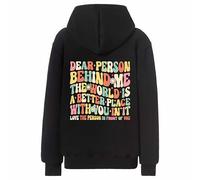 Varsany Dear Person Behind Me Hoodie - Positive Mental Health Hoodie, Funny Hoodies for Adults, To the Person Behind Me Sweatshirt, Friends Jumper Style 2 - Black X-Large
