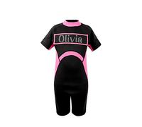 Varsany Girls Personalised Wetsuit - Warm, Thicken, Long Leash Zipper Neoprene Swimsuit for Kids - Best Choice for Snorkelling, Swimming, Surfing - DivingSuit for Childrens Ages 7-13 Black