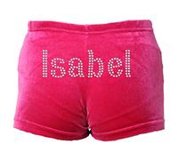 Varsany Gymnastics Personalised Dance Wear Shorts Leotard Pink Hipster Velvet - Stretchy, Breathable Pink Dancing Shorts for Girls, GymShortPnk911