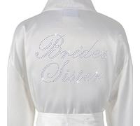 Varsany Ivory Wedding Day Rhinestone Satin Brides Sister Personalised Honeymoon dressing gown