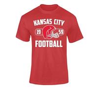 Varsany Kansas City T Shirt - Red American Football Game Day Top for Adults, Kansas City Shirts for Men - Red Medium