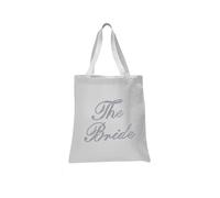 Varsany Large Beautiful Luxury White Cotton Bag with Rhinestones, Wedding Gift, Bianco (white) - VARTote100016