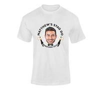 Varsany Men's Personalised Stag Do T-Shirt - White, Short Sleeve, Regular Fit, Crew Neck, Style 1, L