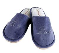 Varsany Navy Crystal No.1 Dad Best House Slippers Father's Day Christmas or Birthday present gift