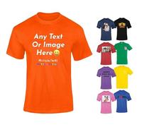 Varsany Orange Personalised Mens Womens T-Shirts UK - Customise with Any Text and Photo, Long-Lasting Print Large
