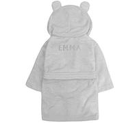 Varsany Personalised Baby Shower Robe Dressing Gown Gift Newborn Baby Clothes Boy Girl Bath Robe Pink/Blue/Grey Gifts Teddy Ears Embroidery Rhinestone 0-24 Months