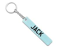 Varsany Personalised Memories Licence Number Plate Sky Blue Rectangle Shape Keyring - Custom Car Plate Keychain, Reg Key Chain Gift for Car Owners