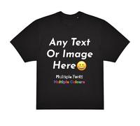Varsany Personalised Oversized T Shirt for Adults Unisex Relaxed Fit Top Customise With Any Text And Photo, Long-Lasting Print Small