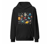 Varsany Personalised Solar System Hoodie - Planets for Kids Solar System hoodie, Space Gifts for Boys, Planet Gifts & Clothes for Boys Girls - Black 9-11 Years