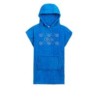 Varsany Personalised Star Lace Hooded Towel Poncho Boys Girls Beach Bath Kids Towelling Changing Robe Hoodie Ideal for the Seaside, Swimming, Bathing and Surfing (Blue, 6_years)