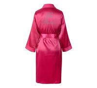 Varsany Personalised The Bride Luxury Satin Crystal Bridal Bathrobe - Handmade Wedding Kimono, Women's Dressing Gown - Bridesmaid Party Robes