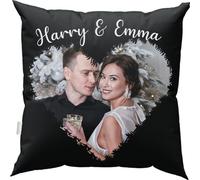 Varsany Personalised Valentines Gift Cushion Cover: Custom Pillow Gifts For Her Him On 100% Washed Cotton Canvas Style 1