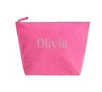 Varsany Personalised Women's Makeup Bag - Makeup Accessory Pouch for Ladies - Birthdays Weddings, Christmas, Anniversary (Large Pink)