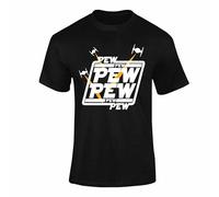 Varsany Pew Pew Pew T-Shirt - Funny Space Graphic Tee for Men, Women, Kids, Matching Family & Couples Shirts, Fun Sci-Fi Gift Idea - Black 5-6 Years