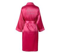 Varsany Pink Wedding Day Rhinestone Satin Brides Sister Personalised Honeymoon dressing gown