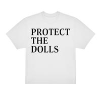 Varsany Protect The Dolls Oversize T Shirt - Minimalist Graphic Tee for Adults, Feminist Statement Shirt, Empowerment Gift - White Small