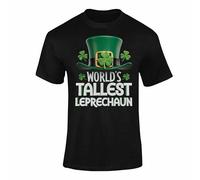 Varsany St Patricks Day World's Tallest T Shirt - Green Day T-Shirt for Adults, St Patricks Day Outfits, St Patrick's Day Tops for Women & Men Black X-Large