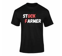 Varsany Stuck Farmer T Shirt - No Farmers No Food No Future Starmer Humour Support The Farmers Slogan Top