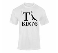 Varsany T Birds T Shirt - Grease Outfits for Women & Men, T-Birds Music Fancy Dress Classic Musical Film Movie Top Tshirt White Medium