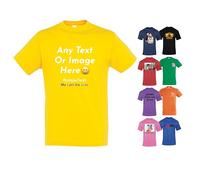 Varsany Yellow Personalised Kids T-Shirts UK - Customise with Any Text and Photo, Long-Lasting Print 1-2 years