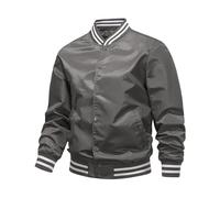 Varsity Baseball Jacket Men's Autumn Winter Fashion Trends Sports Jacket Lightweight Breathable Stand-Up Collar Hiking Jacket Over Mountain Jacket Leisure Jacket Bomber Jacket for Outdoor Travel