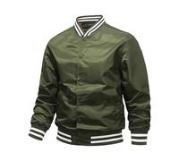 Varsity Baseball Jacket Men's Autumn Winter Fashion Trends Sports Jacket Lightweight Breathable Stand-Up Collar Hiking Jacket Over Mountain Jacket Leisure Jacket Bomber Jacket for Outdoor Travel