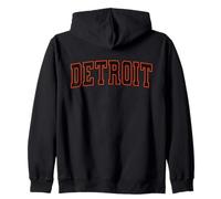 Varsity Detroit MI Home Pride Vintage Detroit Zip Hoodie