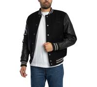 Varsity Leather Jacket Black L