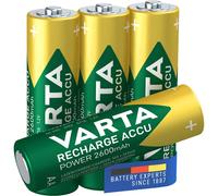 4x Varta Rechargeable AA Batteries 2600MAH Accu Power HR6 NiMH Pre-charged