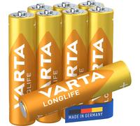 Varta 4103101308 Longlife Alkaline AAA 1.5V Battery Pack of 8