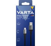 Varta 2m USB A to USB-C Fast Charge & Sync Cable 60W Black Nylon