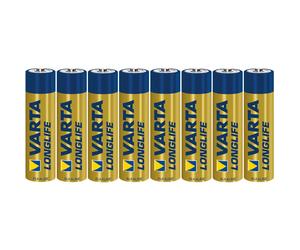Varta 4103101308 Longlife Alkaline AAA 1.5V Battery Pack of 8