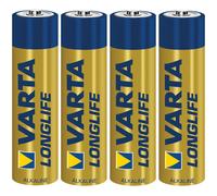 Varta 4103101414 Longlife Alkaline AAA 1.5V Battery Pack of 4