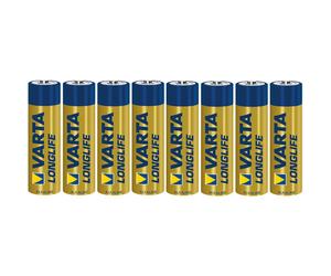 Varta 4106101308 Longlife Alkaline AA 1.5V Battery Pack of 8