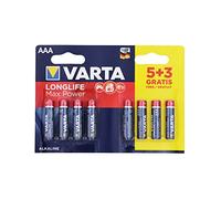 Varta 4703101428 Longlife Max Power (Max Tech) Alkaline Battery, AAA LR3, Pack of 5 + 3 Batteries - Design may vary, Savings pack, Promotional
